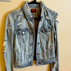American eagle destressed jean jacket xxs
